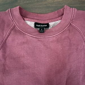 Frank and Oak Purple Fleece Crewneck, Size XS